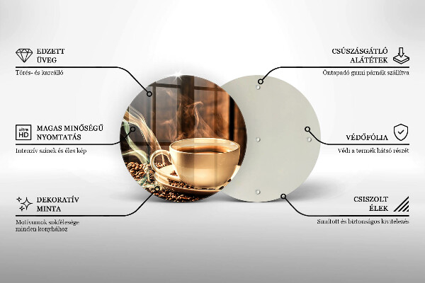 Tocător de bucătărie ceașcă și boabe de cafea