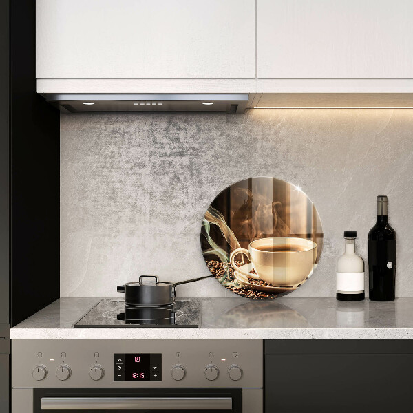 Tocător de bucătărie ceașcă și boabe de cafea