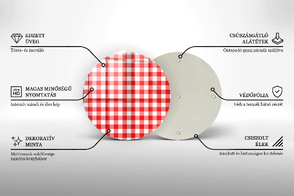 Tocător de bucătărie Model în carouri roșu și alb