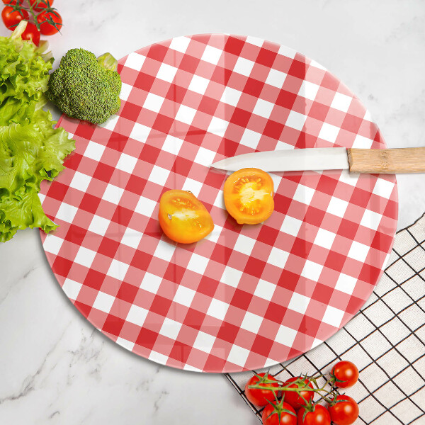 Tocător de bucătărie Model în carouri roșu și alb