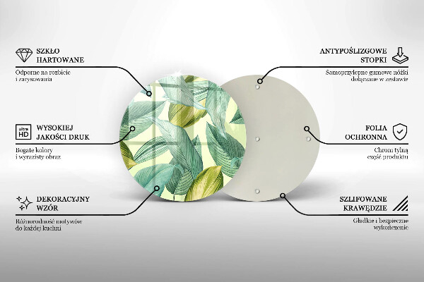 Tocător de bucătărie Frunze tropicale verzi