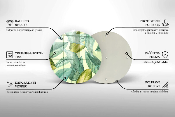 Tocător de bucătărie Frunze tropicale verzi