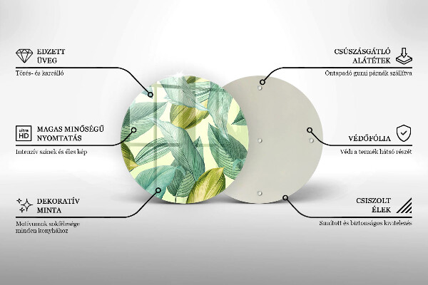 Tocător de bucătărie Frunze tropicale verzi