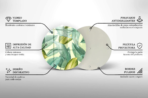 Tocător de bucătărie Frunze tropicale verzi