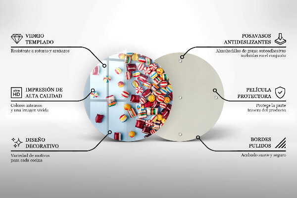 Tocător de bucătărie Bomboane colorate