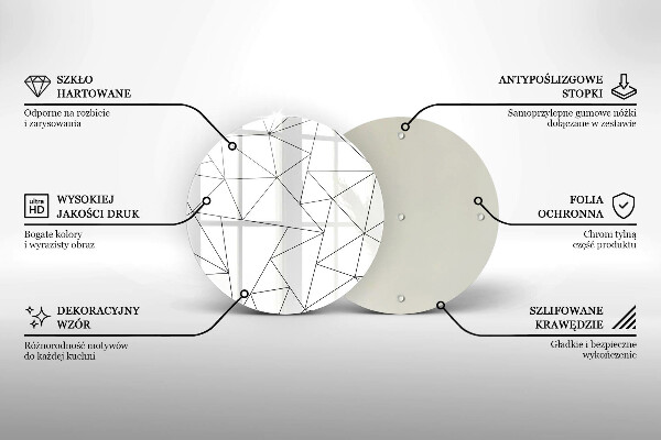 Tocător de bucătărie Triunghiuri albe