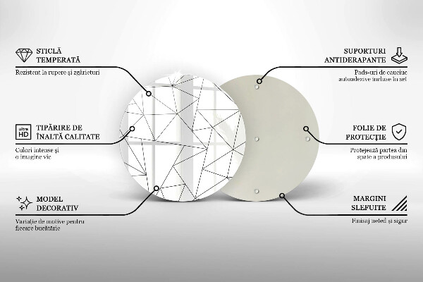 Tocător de bucătărie Triunghiuri albe