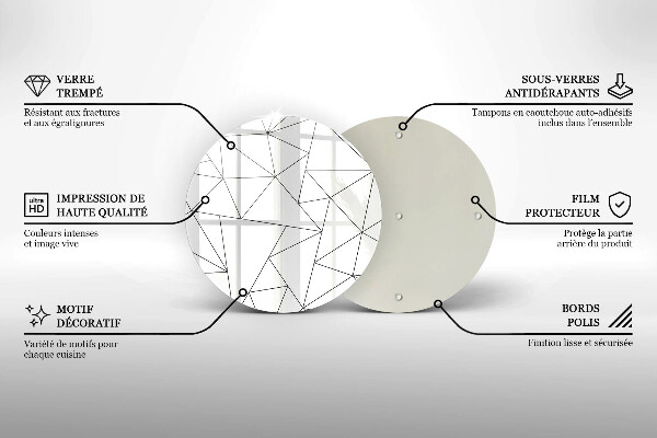 Tocător de bucătărie Triunghiuri albe
