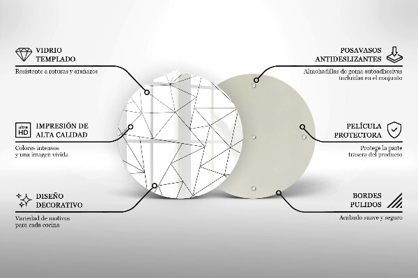 Tocător de bucătărie Triunghiuri albe