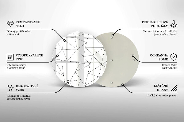 Tocător de bucătărie Triunghiuri albe
