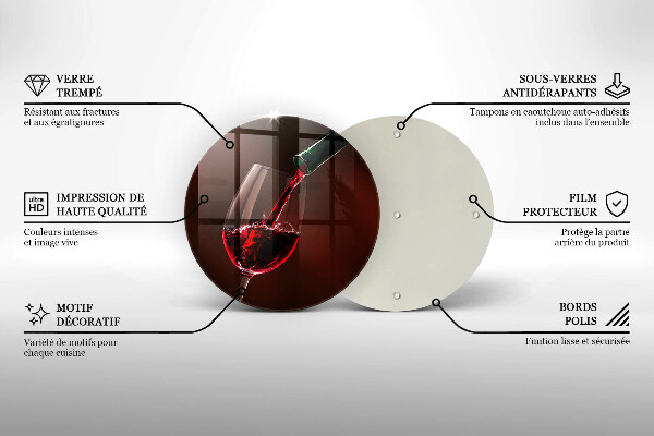 Tocător de bucătărie Un pahar de vin