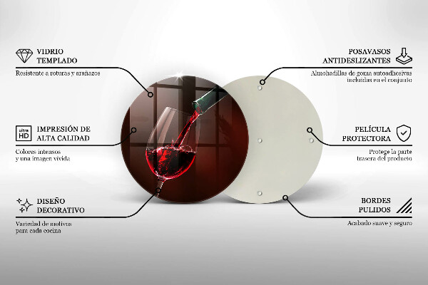 Tocător de bucătărie Un pahar de vin