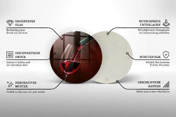 Tocător de bucătărie Un pahar de vin
