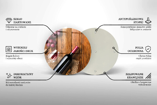 Tocător de bucătărie O sticlă de vin roșu