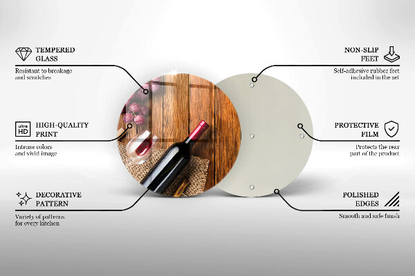 Tocător de bucătărie O sticlă de vin roșu