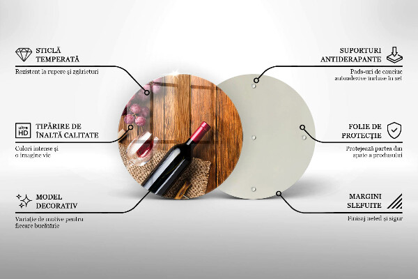 Tocător de bucătărie O sticlă de vin roșu