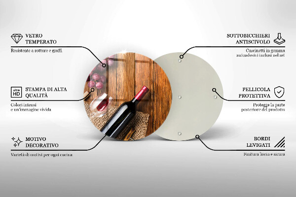 Tocător de bucătărie O sticlă de vin roșu