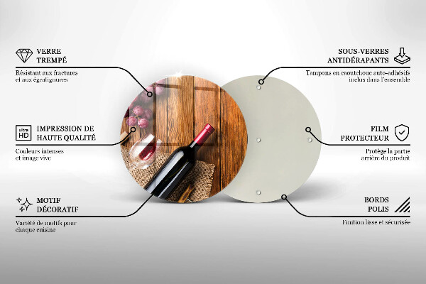 Tocător de bucătărie O sticlă de vin roșu