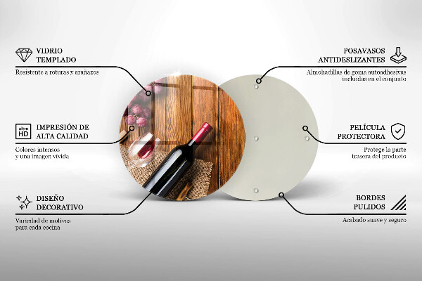 Tocător de bucătărie O sticlă de vin roșu