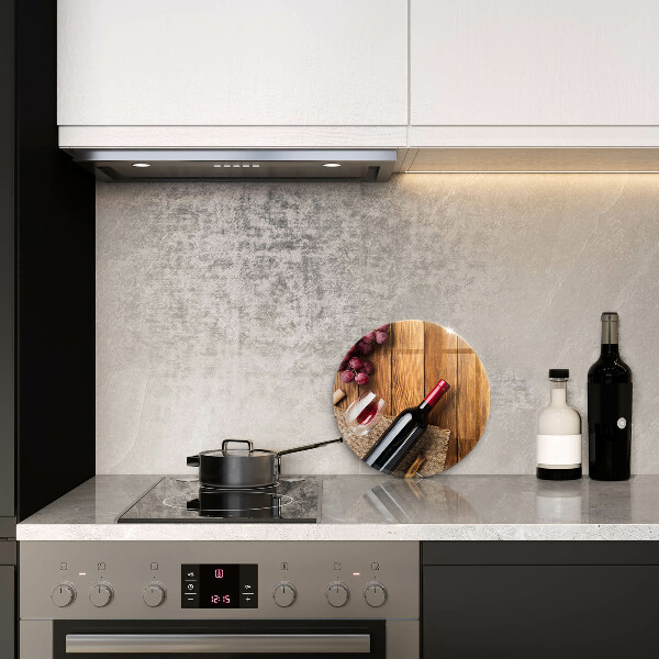 Tocător de bucătărie O sticlă de vin roșu