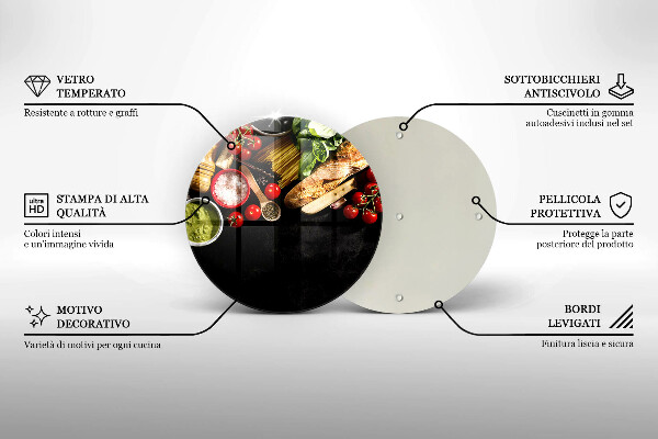 Tocător de bucătărie Ingrediente și condimente italiene