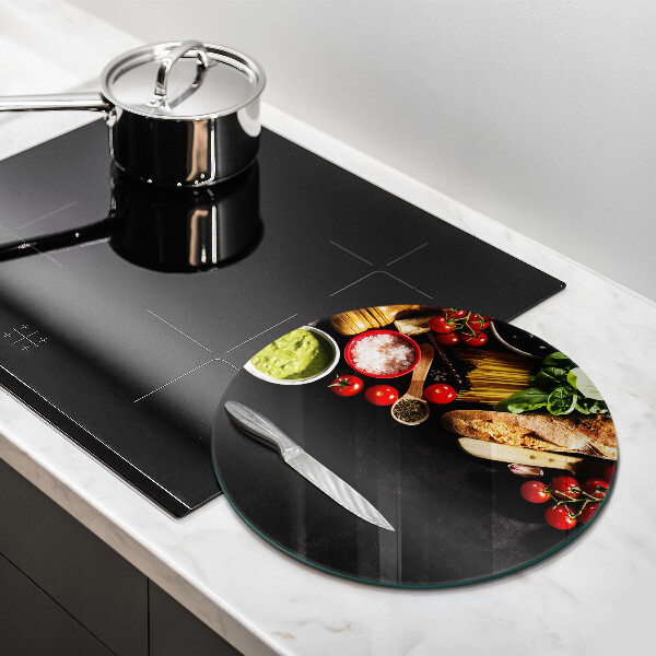 Tocător de bucătărie Ingrediente și condimente italiene