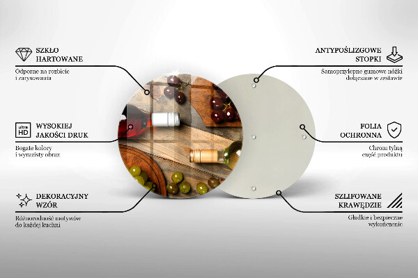 Tocător de bucătărie Sticle de vin și struguri