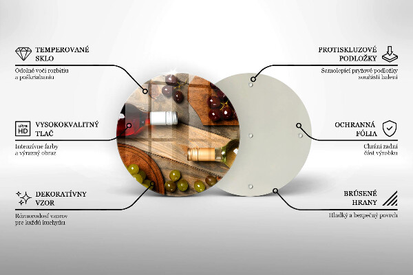 Tocător de bucătărie Sticle de vin și struguri