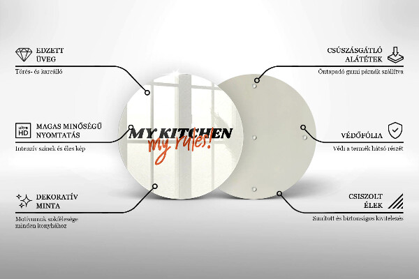 Tocător de bucătărie My kitchen my rules