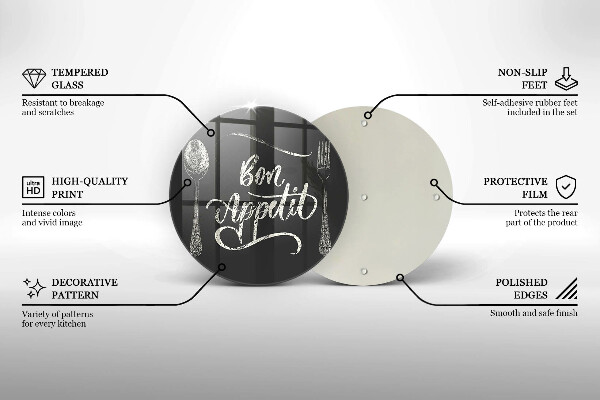 Tocător de bucătărie Inscripție Bon appetit