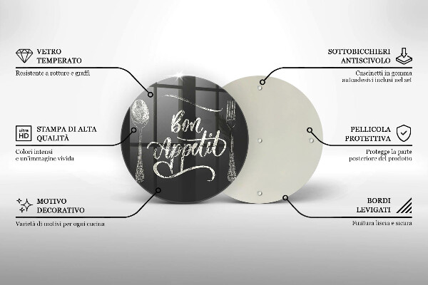 Tocător de bucătărie Inscripție Bon appetit