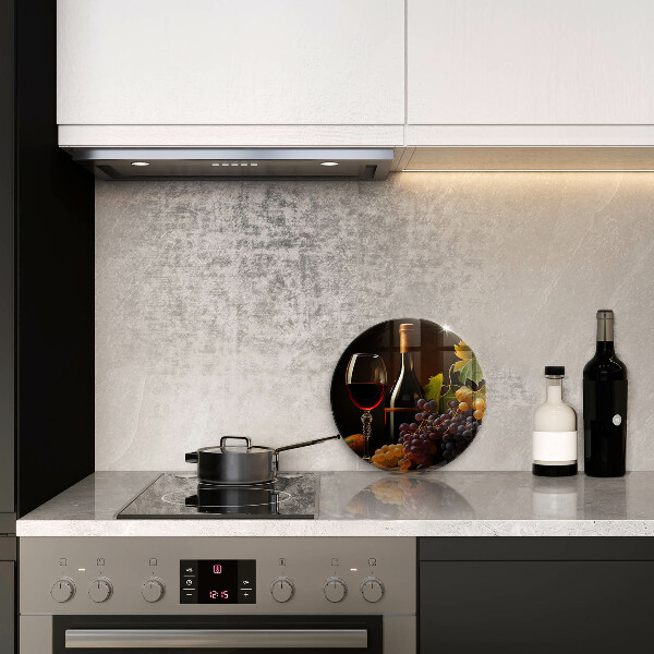 Tocător de bucătărie Pahar de vin și struguri