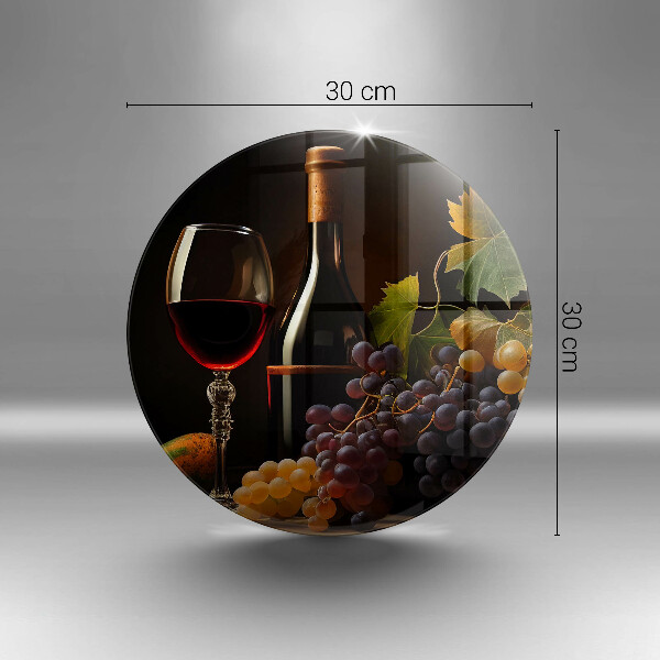 Tocător de bucătărie Pahar de vin și struguri