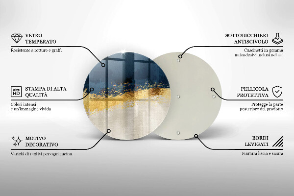 Tocător de bucătărie Abstracția aurului