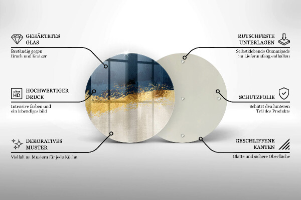 Tocător de bucătărie Abstracția aurului