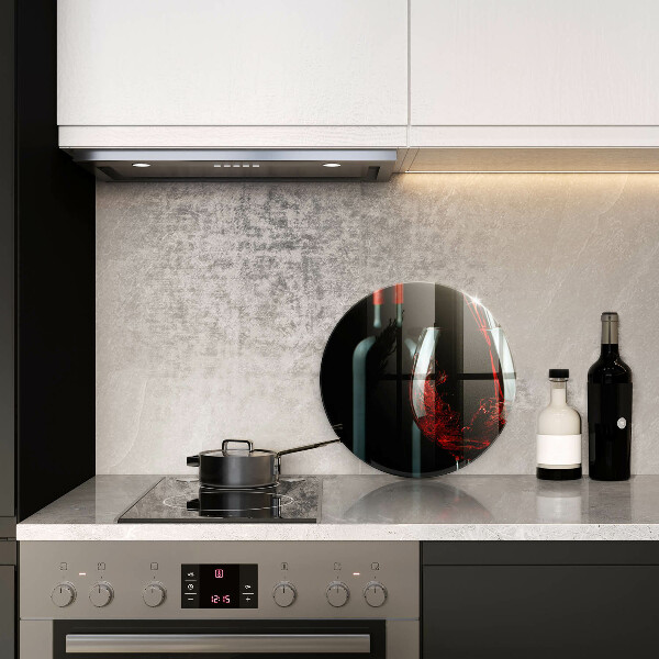 Tocător de bucătărie Sticla de vin si pahar