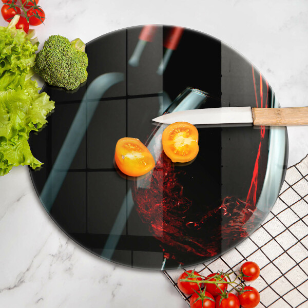 Tocător de bucătărie Sticla de vin si pahar