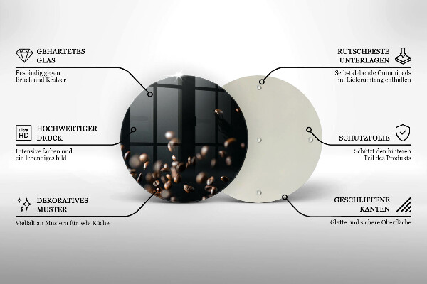 Tocător de bucătărie Căderea boabelor de cafea