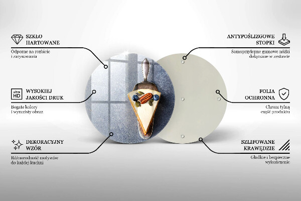 Tocător din sticlă Bucată de tort
