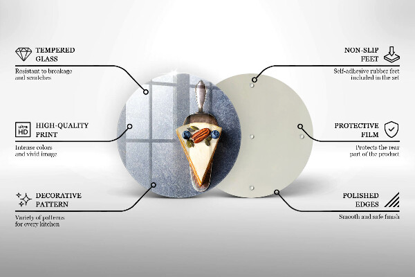 Tocător din sticlă Bucată de tort