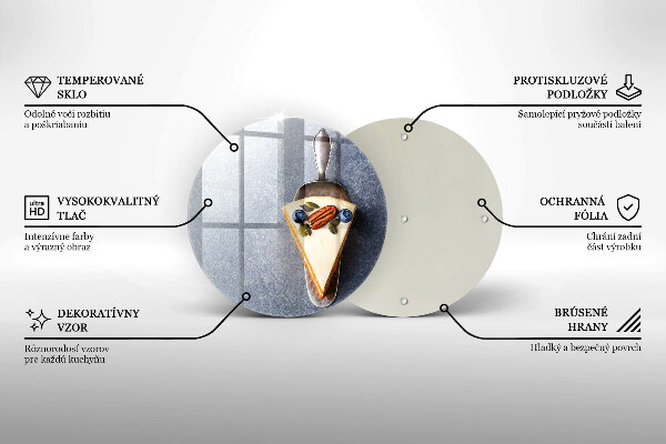 Tocător din sticlă Bucată de tort