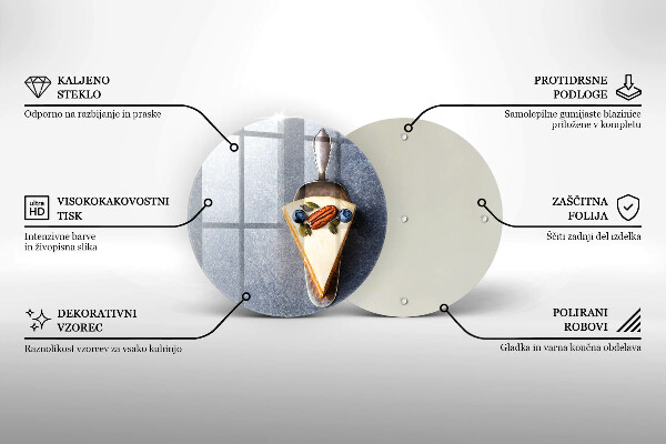 Tocător din sticlă Bucată de tort