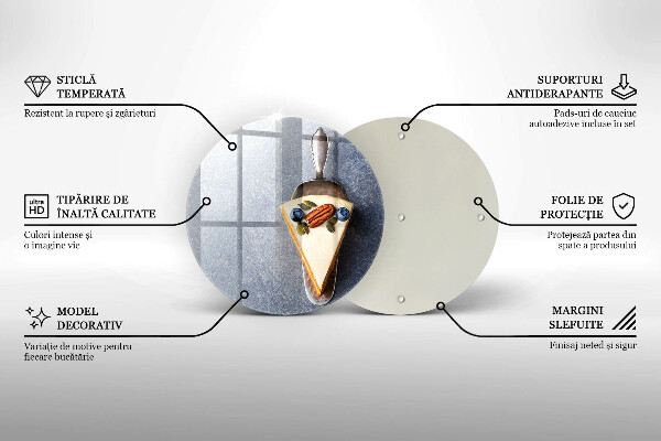 Tocător din sticlă Bucată de tort
