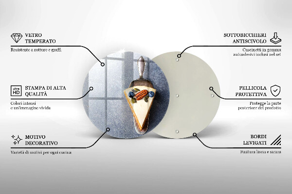 Tocător din sticlă Bucată de tort