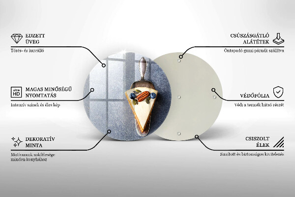 Tocător din sticlă Bucată de tort