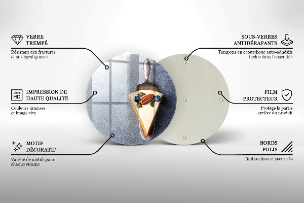 Tocător din sticlă Bucată de tort