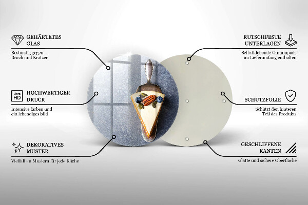 Tocător din sticlă Bucată de tort