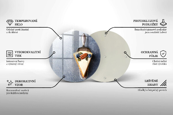 Tocător din sticlă Bucată de tort
