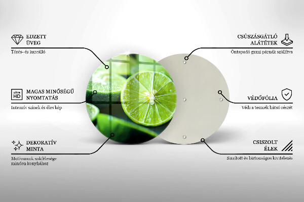 Tocător din sticlă Lime citrice