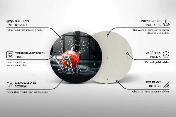 Tocător din sticlă Roșie în apă